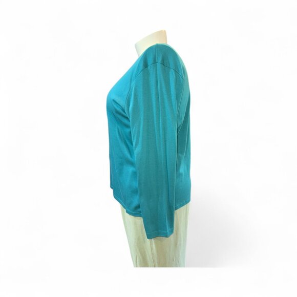 L.L. Bean Green Supima Cotton Long Sleeve Tee Top Women's Size 3X - Picture 2 of 8